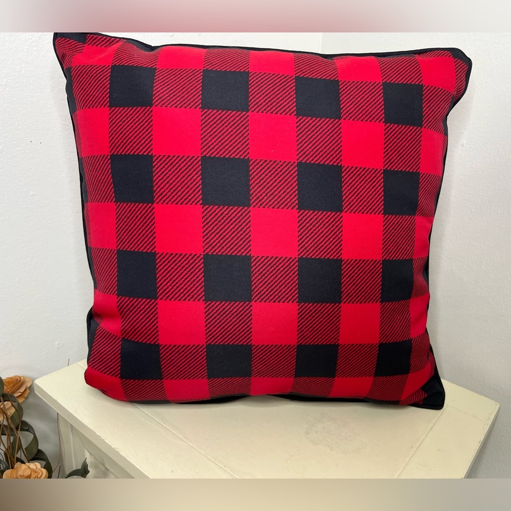 Brand New Red/Black Buffalo Check Throw Pillow